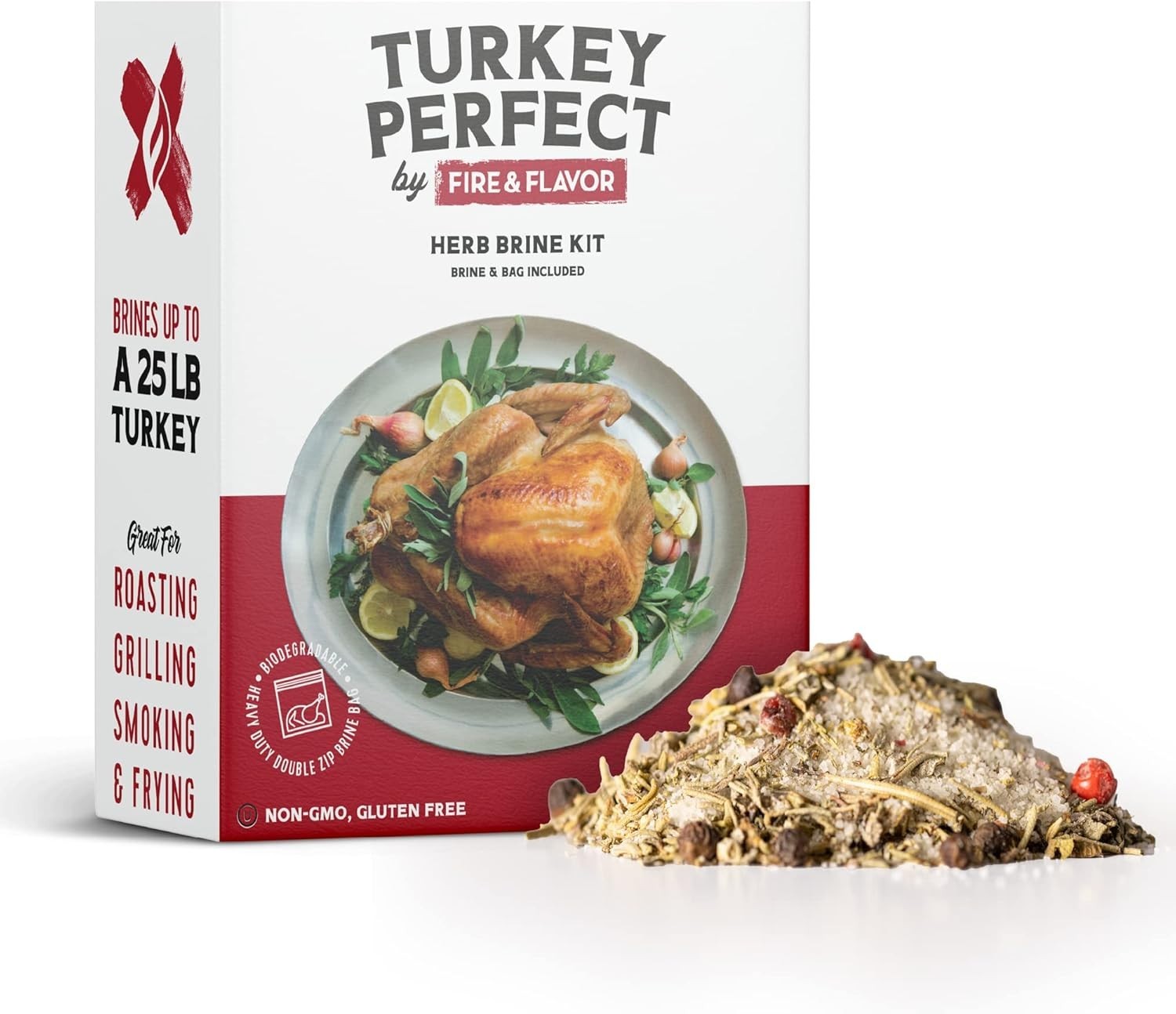 Ultimate Turkey Brining Kit: Natural Herbs, Recipes & Double-Zipper Bag Included