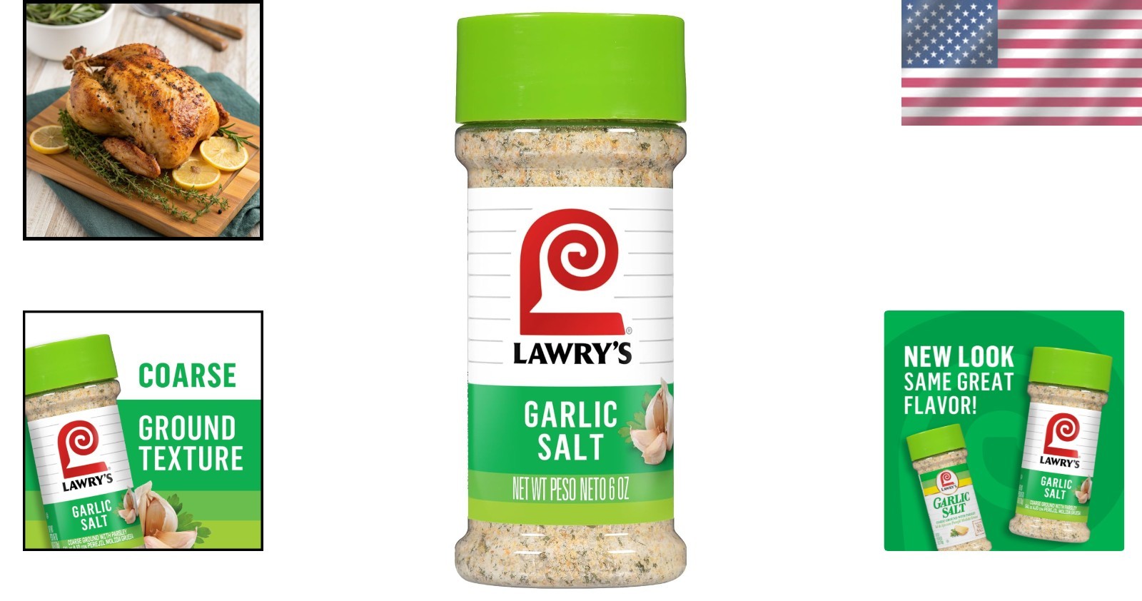 Coarse Ground Garlic Salt with Parsley, 6 oz for Mediterranean Dishes