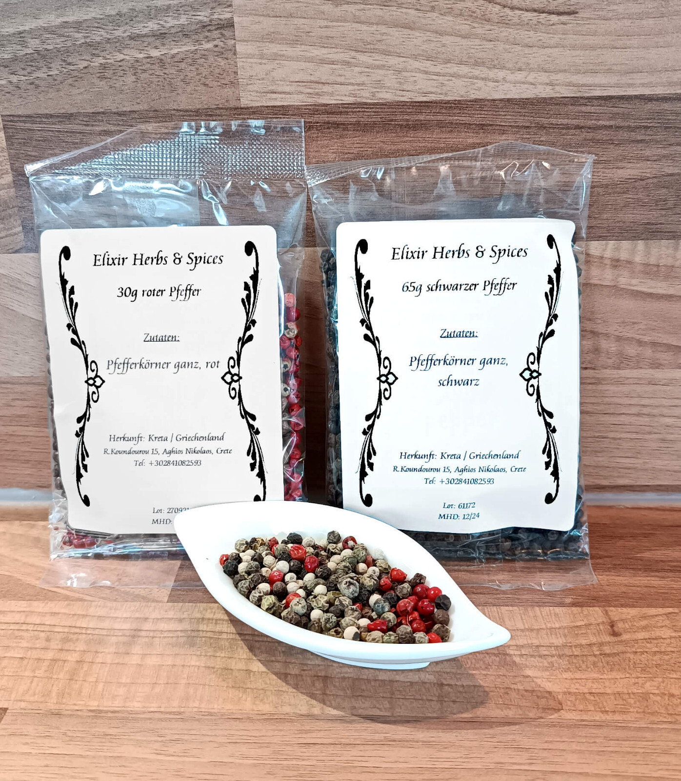Whole Greek Peppercorns Red & Black Set Elixir Herbs & Spices #75