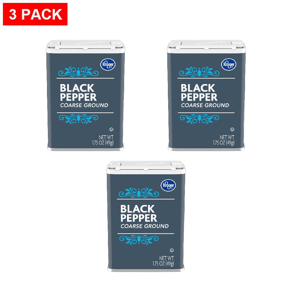 Kroger Coarse Ground Black Pepper 1.75 oz – Pack of 3