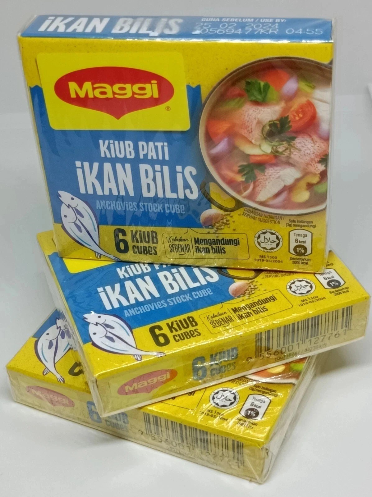 MAGGI Anchovy Stock Cubes 3 x 60g (180g) – Deep Umami Ikan Bilis Flavor – Ideal
