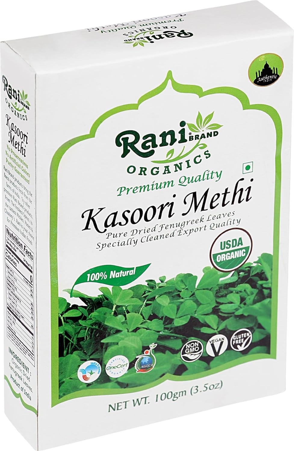 Rani Organic Fenugreek Leaves Dried Kasoori Methi 3.5oz 100g ~ All Natural | …