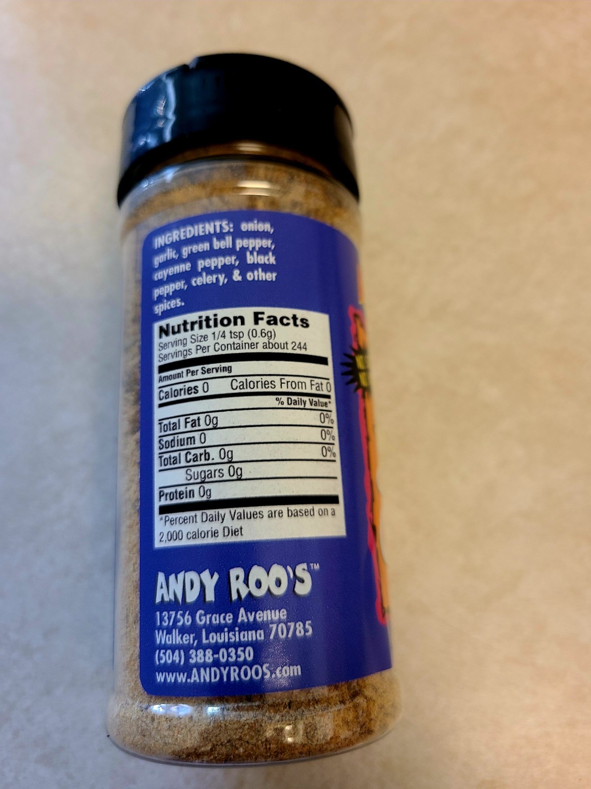 Andy Roo’s Creole GUMBO Seasoning SALT MSG FREE, Sealed, Louisiana, 1 Bottle