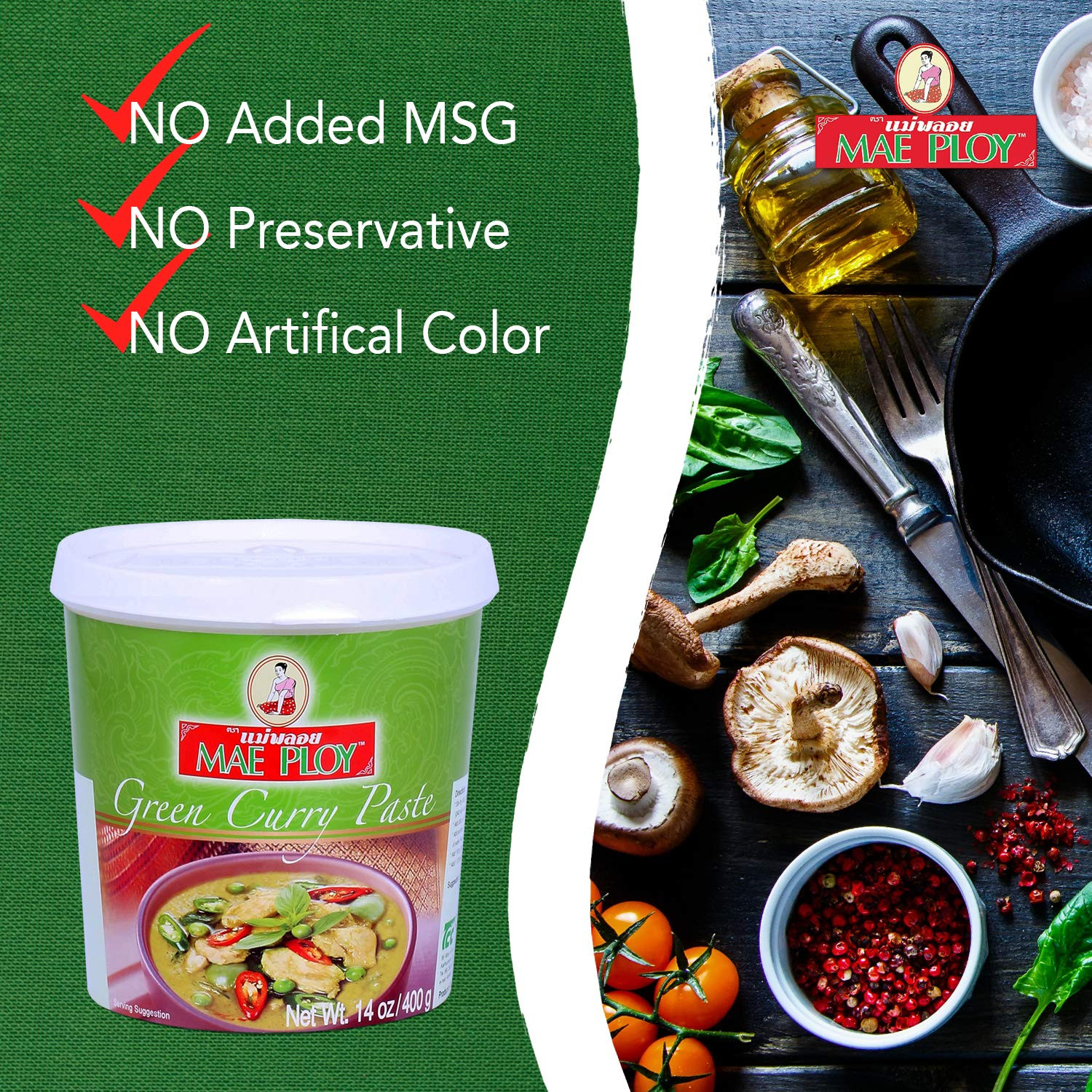 Green Curry Paste, Authentic Thai Green Curry Paste for Thai Curries & Other Dis