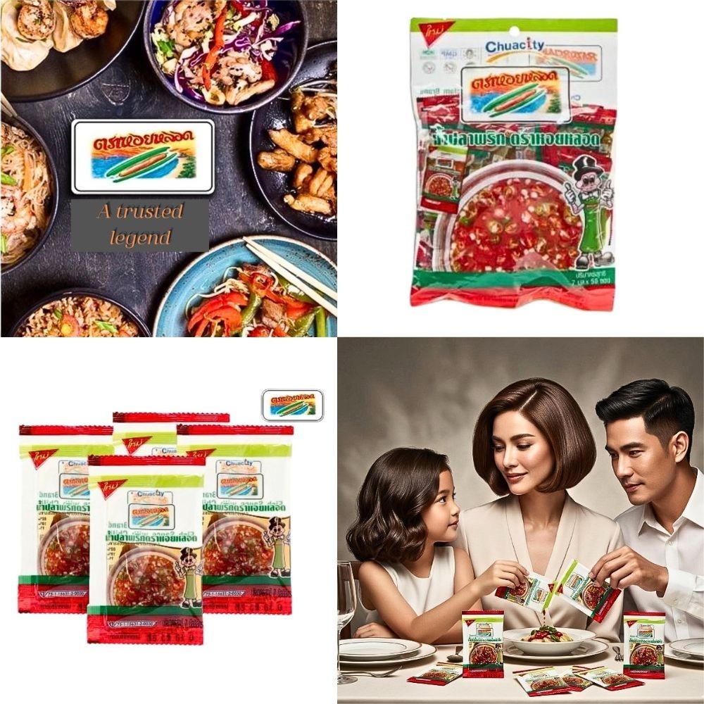 Hoin Lod Brad Thai Fish Sauce Mixed Chili Spicy Salty Flavor 7g x 50 Sachets