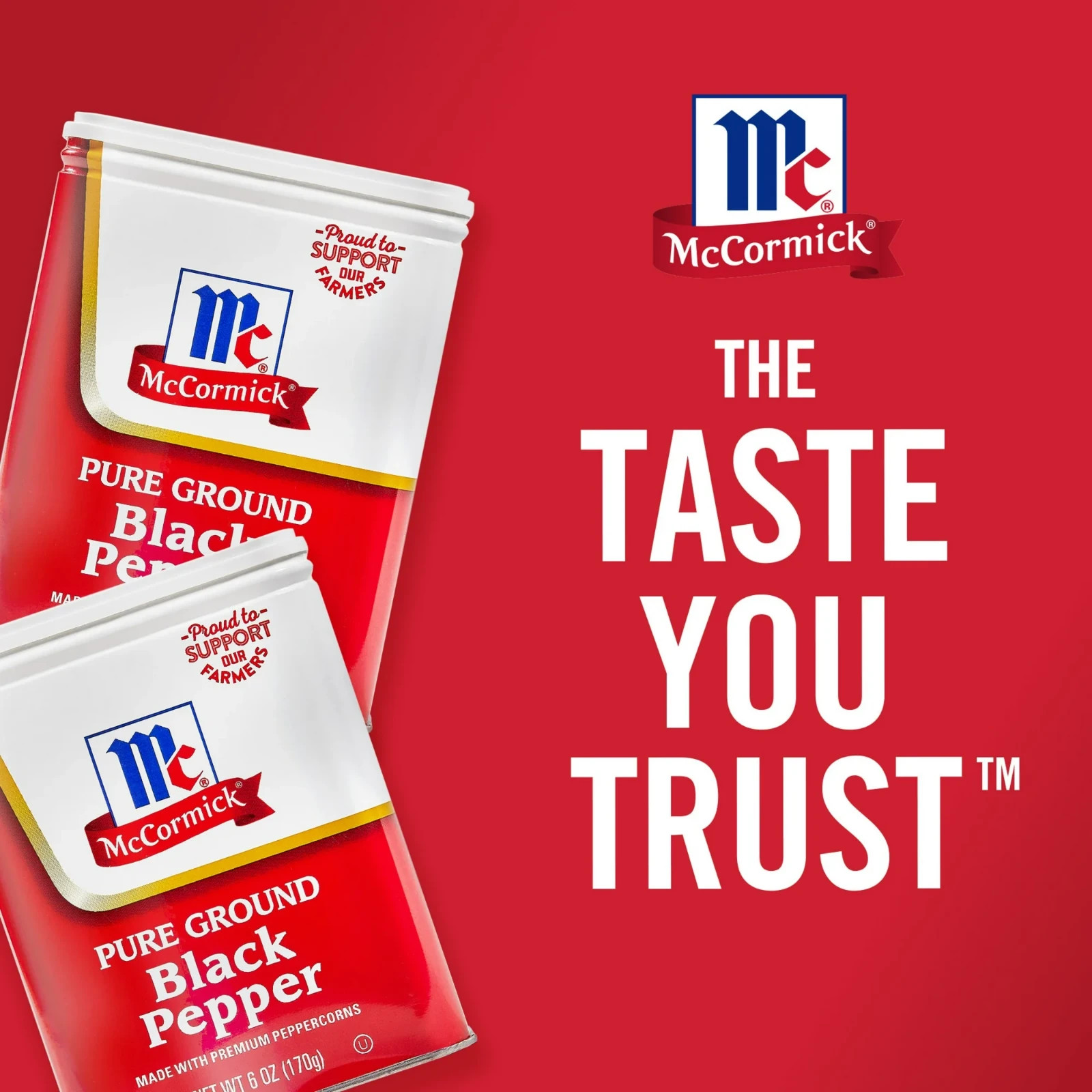 McCormick Pure Ground Black Pepper, 6.0 oz Can..