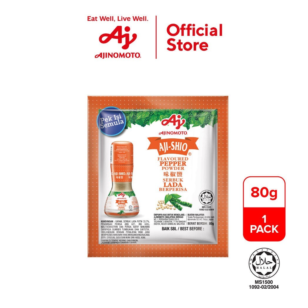 Ajinomoto Aji-Shio Flavoured Aromatic White & Black Pepper Bottle Refill Pack