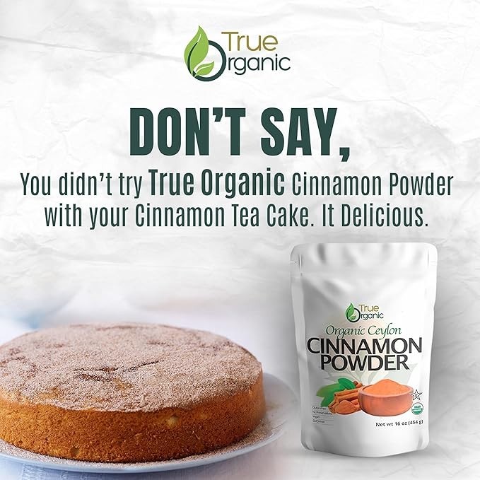 True Organic Ceylon Cinnamon Powder, 1 lb, Premium Grade, Gluten Free