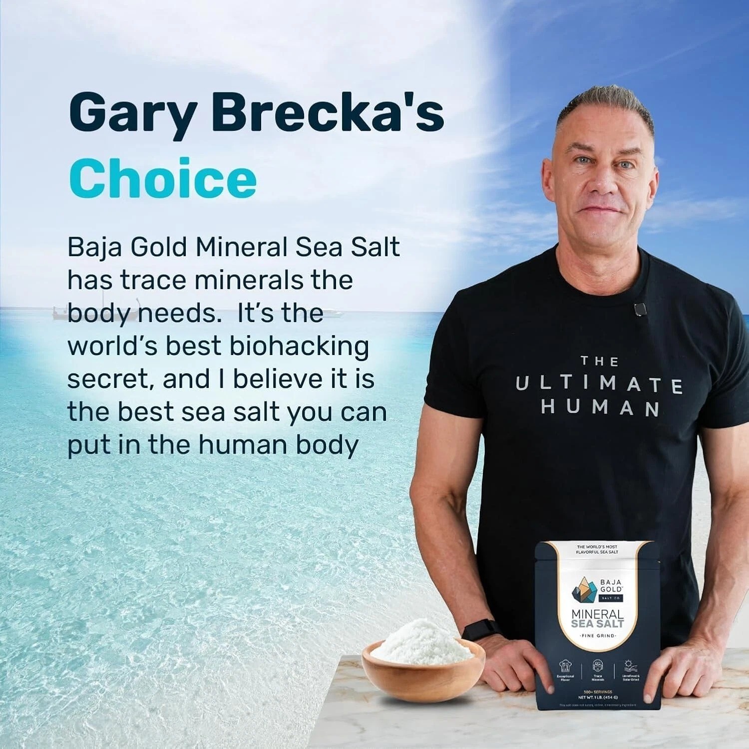 Baja Gold Mineral Sea Salt, Fine Grind, 1 Lb. Bag