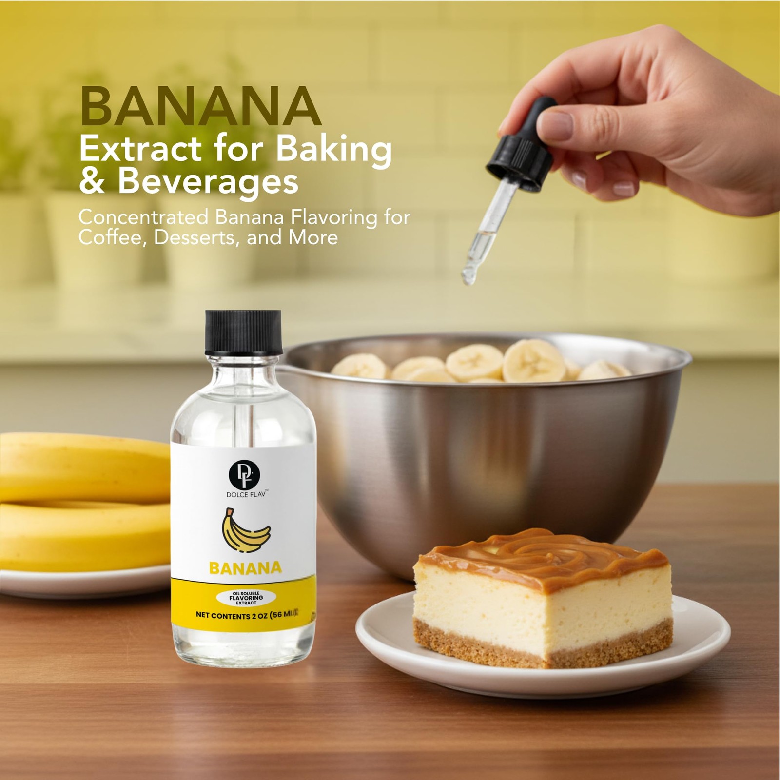 Banana Extract – 2 Ounce Oil-Soluble Kosher, Sugar-Free, Concentrated Ripe Ba…