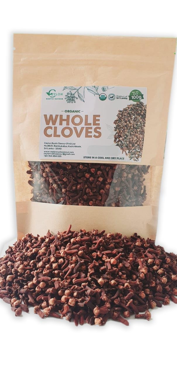 Organic Whole Cloves 3.5 Oz – USDA Certified for Cooking, Tea, and Baking