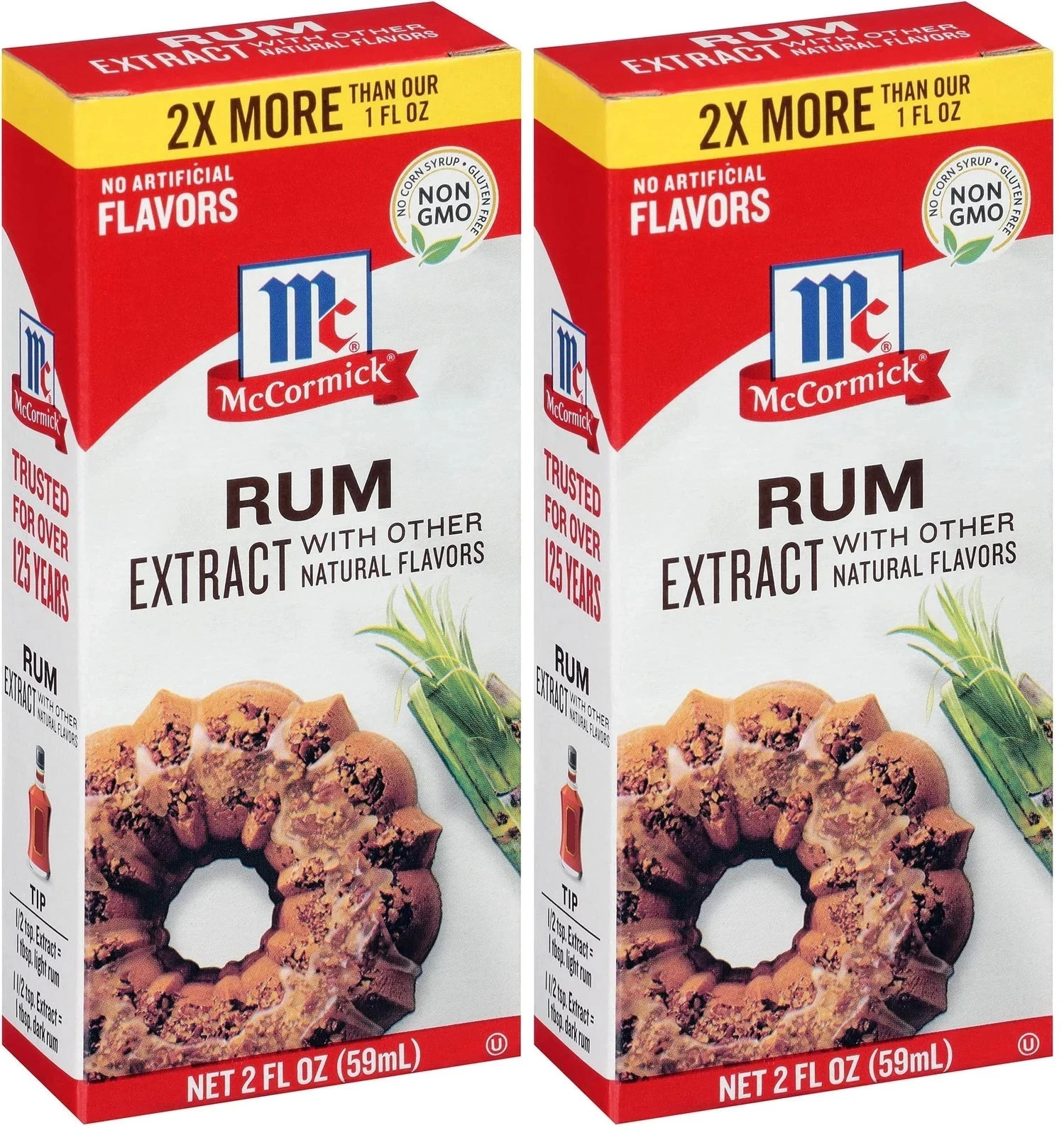 McCormick Rum Extract with Other Natural Flavors, 2 fl oz 2 Fl Oz (Pack of 2)