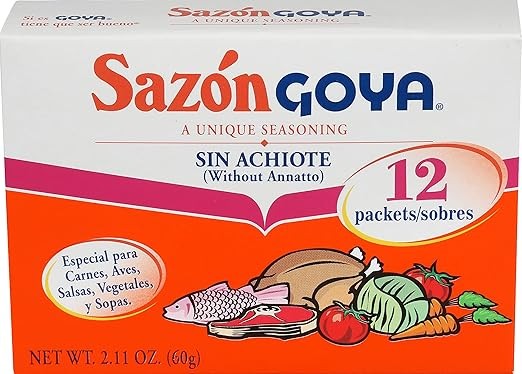Goya Sazon without Annatto Seasoning, 2.11 oz Pack of 3