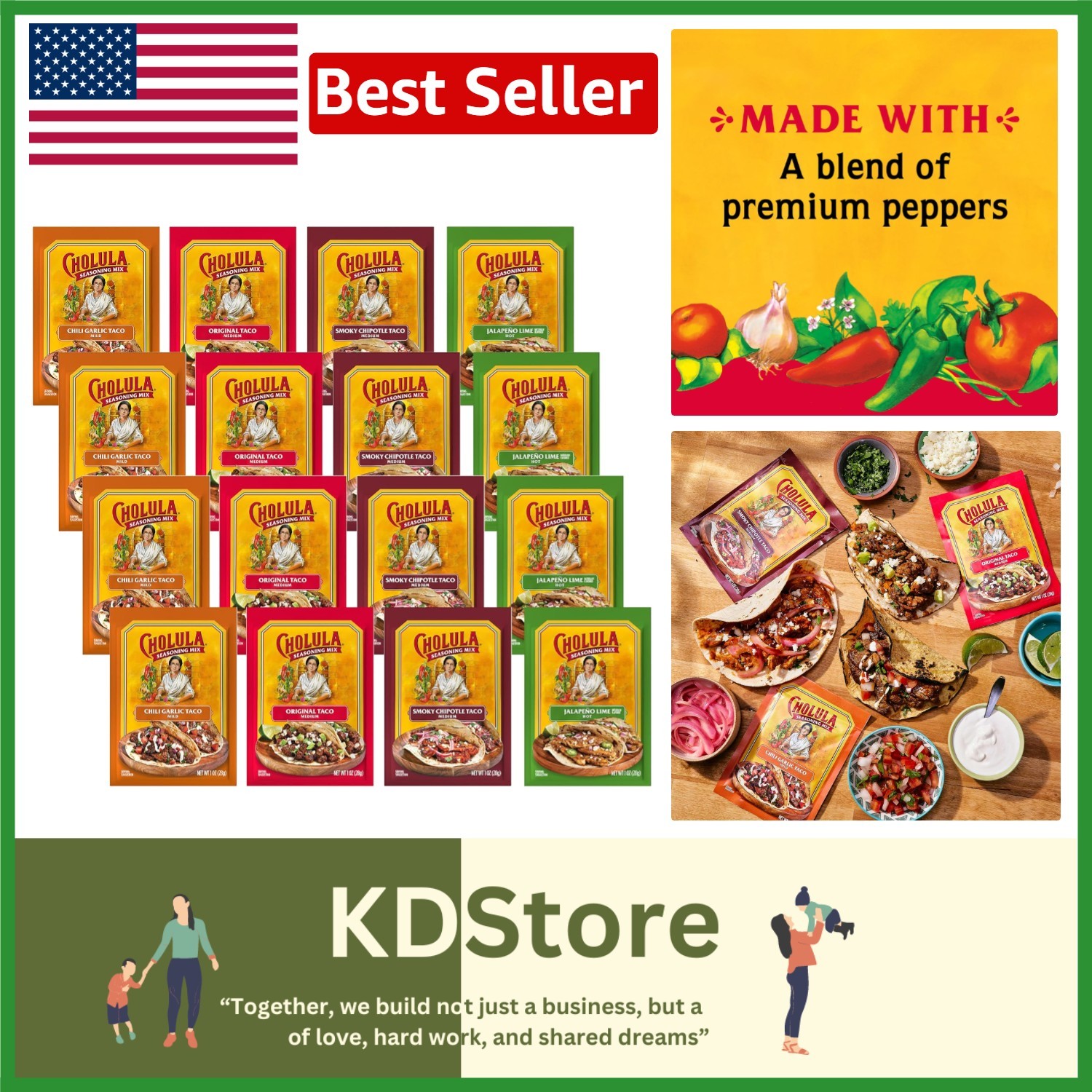 Seasoning Mix Variety Pack 16 oz for Tacos, Chili, Burritos, Mexican Flavors