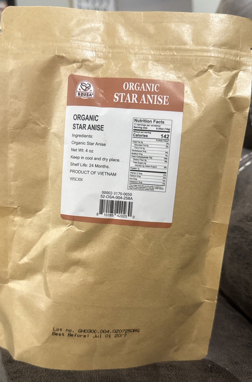 Star Anise Whole, 4 Ounce (Pack of 1), NON-GMO Verified Chinese Star Anise Whole