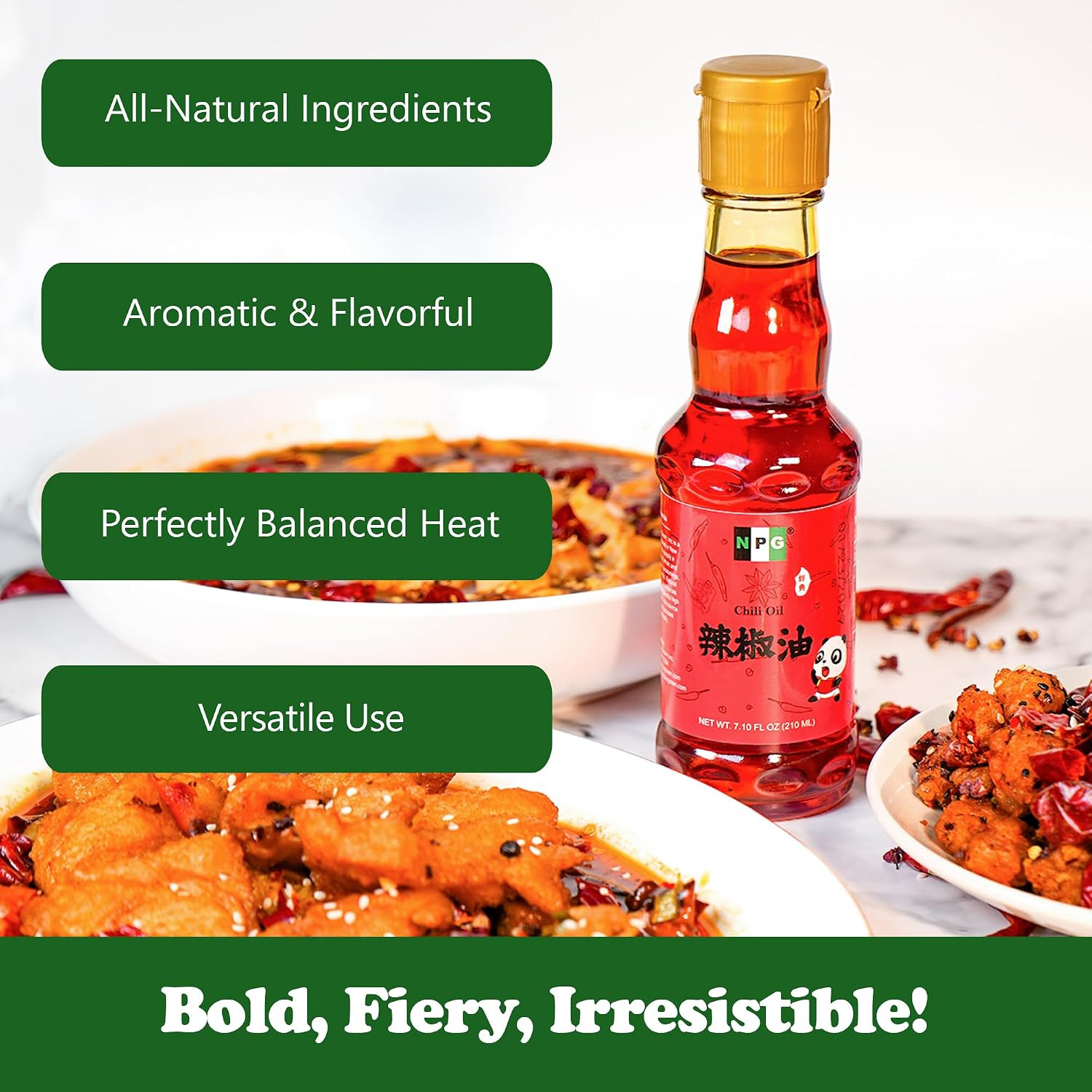 NPG Szechuan Chili Oil 7.1 Fl Oz, Infused Chili Pepper Oil, Mild Spicy Sichuan C