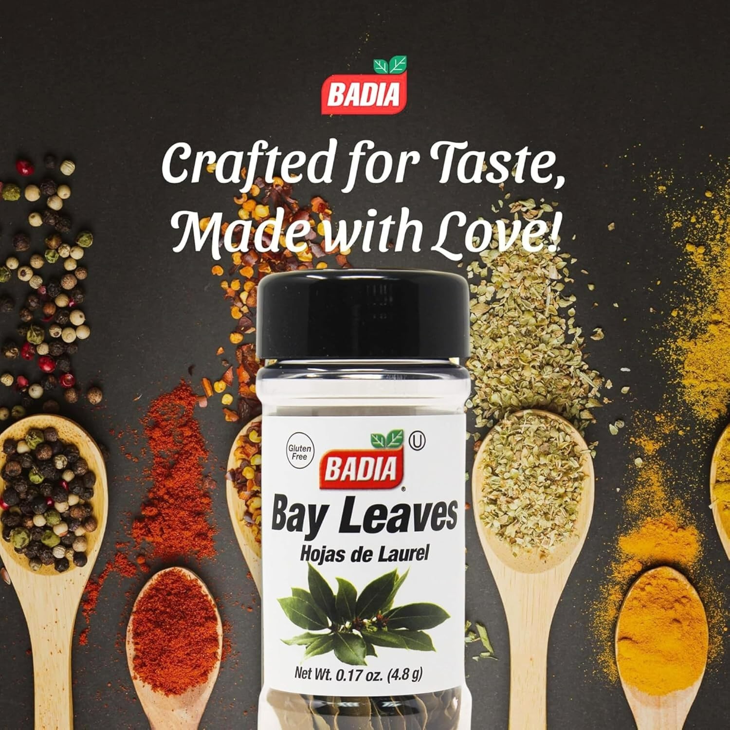 Badia® Whole Bay Leaves / Hojas de Laurel 0.17 oz Bottle Aromatic & Flavorful GF
