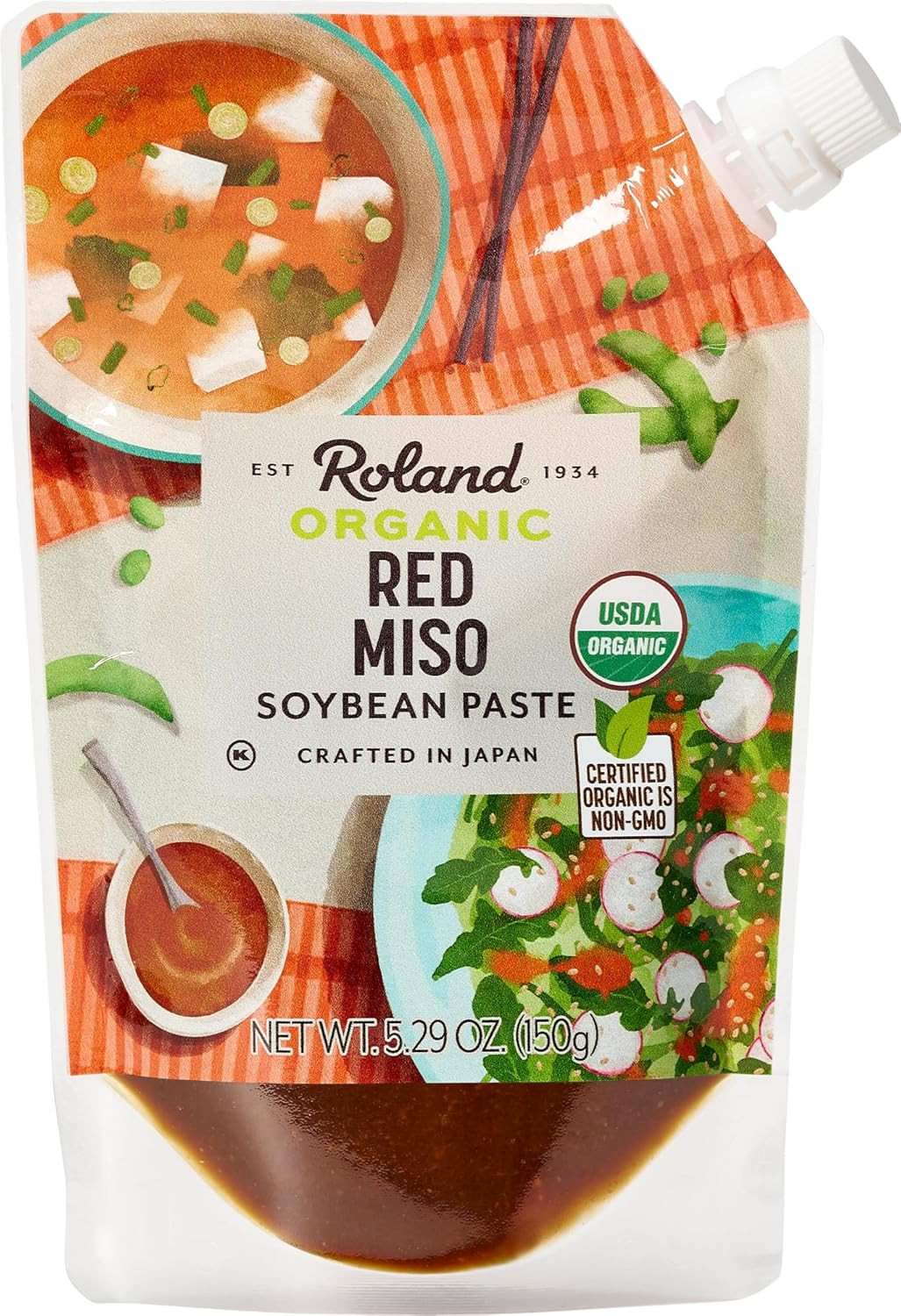 Roland Foods Organic Red Miso Paste, Specialty Imported Food, 5.29 Ounce Pouch,