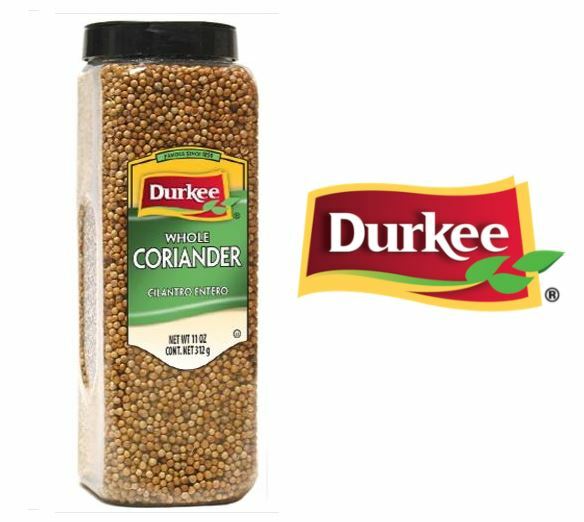 Durkee Whole Coriander Seeds – LARGE Bottle 11 Oz Food Service Size