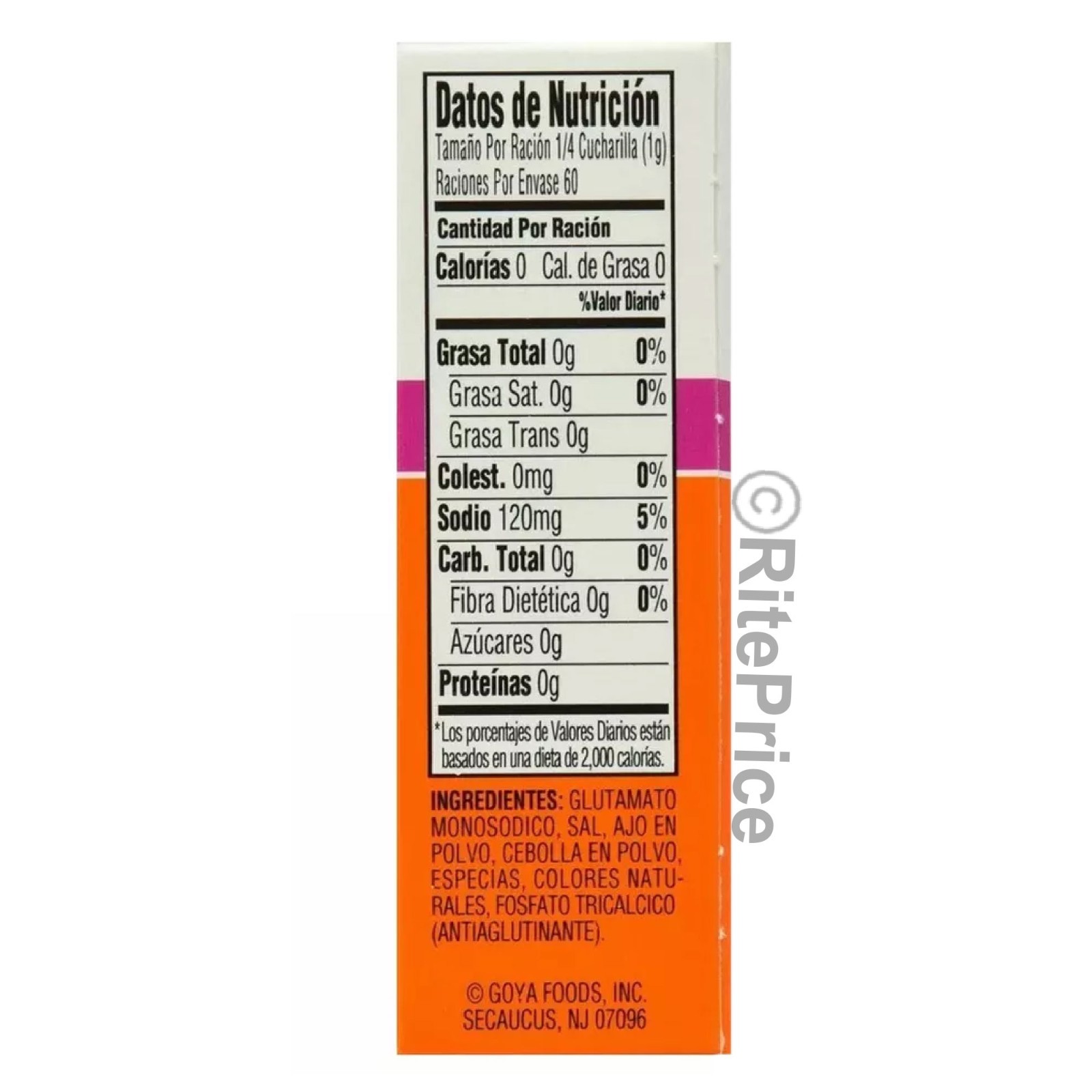 Goya Sazon Sin Achiote without Annato 2.11 oz (3 Pack) -New – Free Shipping