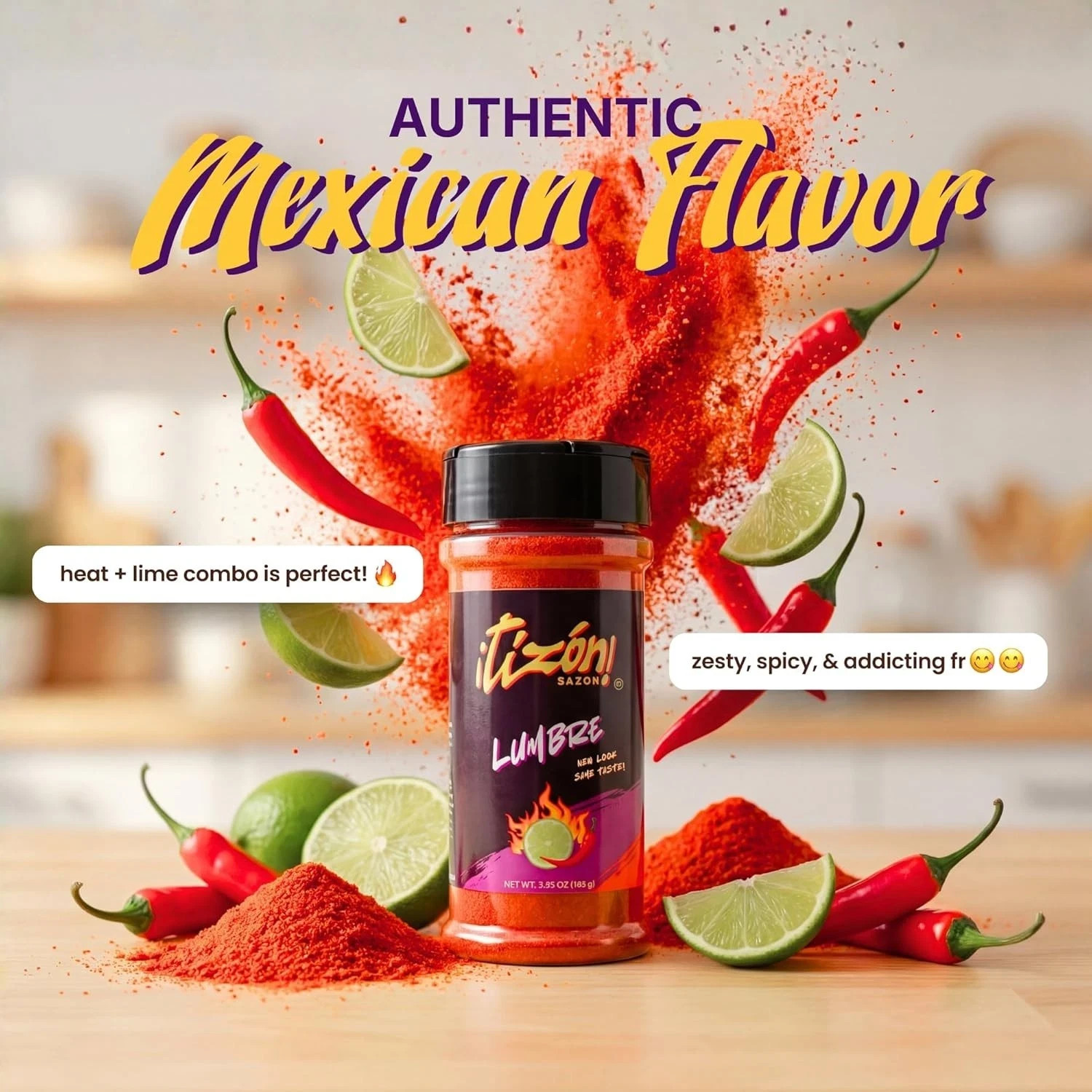 Tizon Lumbre Mexican Seasoning Powder, Fuego Flavor, Snack 5.25 Ounce