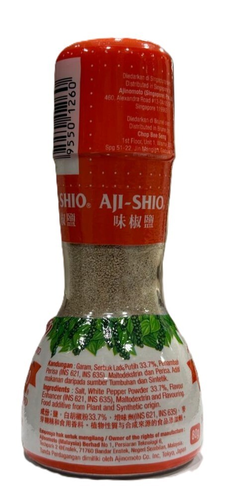 Aji-Shio Ajinomoto Flavoured Ground White Pepper Powder 80g – 6 Packs