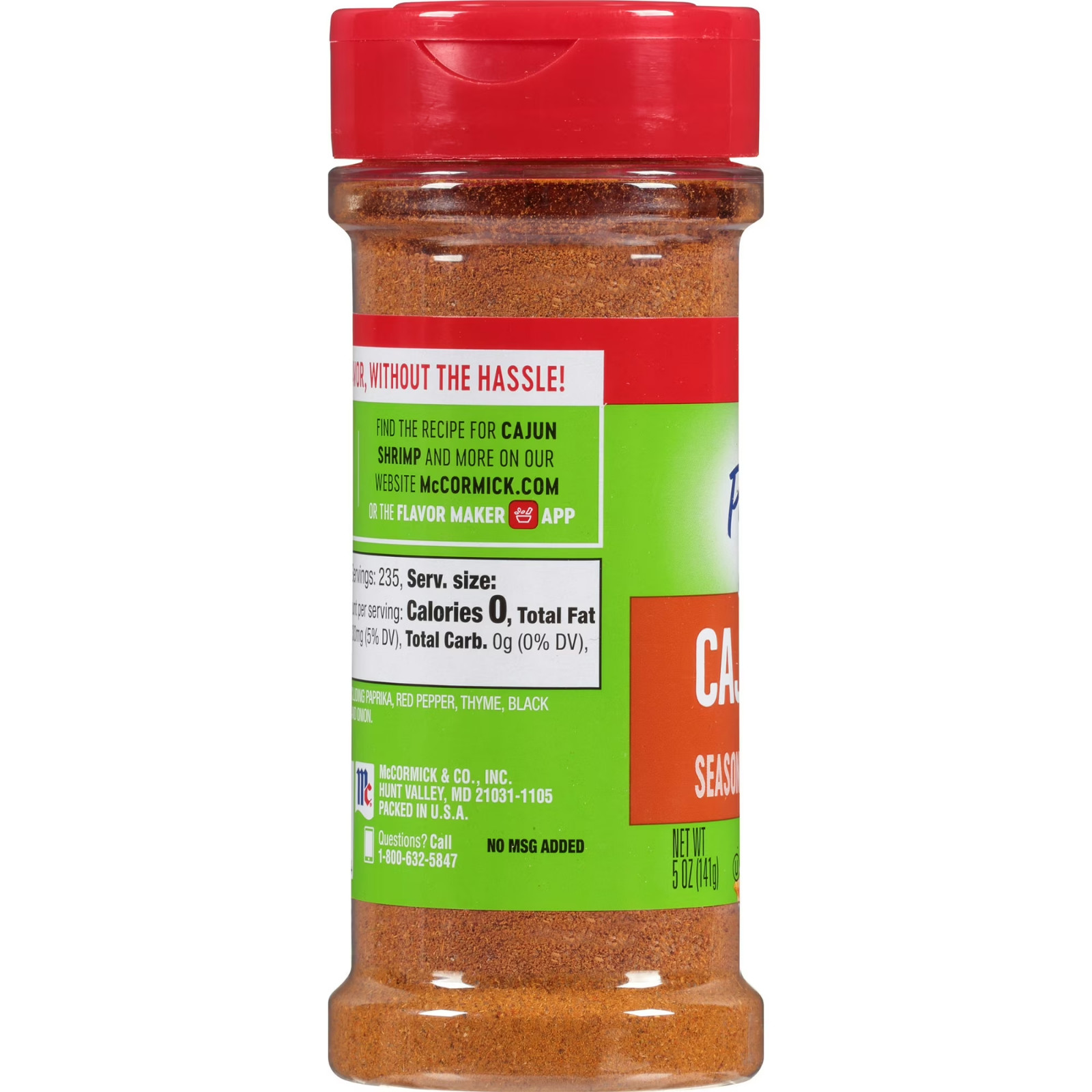 McCormick Cajun Seasoning, 5.0 oz Bottle