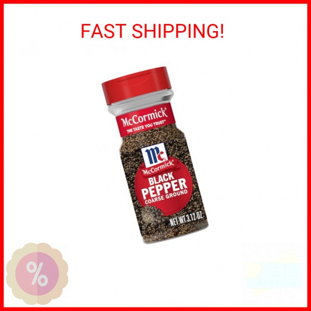 McCormick Coarse Ground Black Pepper, 3.12 oz