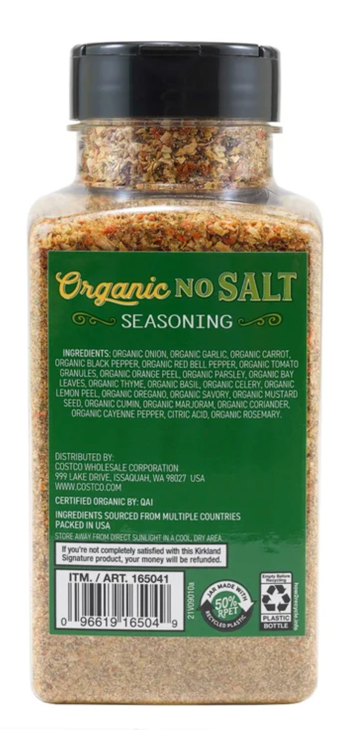 Kirkland Organic No Salt Seasoning 14.5 oz Salt-Free Spice Blend