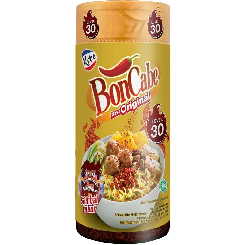 4 KOBE BONCABE SAMBAL TABUR LEVEL 30 CHILI POWDER 40G FREE SHIPPING US FREE TAX