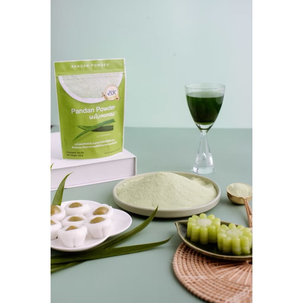 Pandan Powder Dessert Bk Bakery Dried Leaves Drinks Beverages Aroma Natural 100g