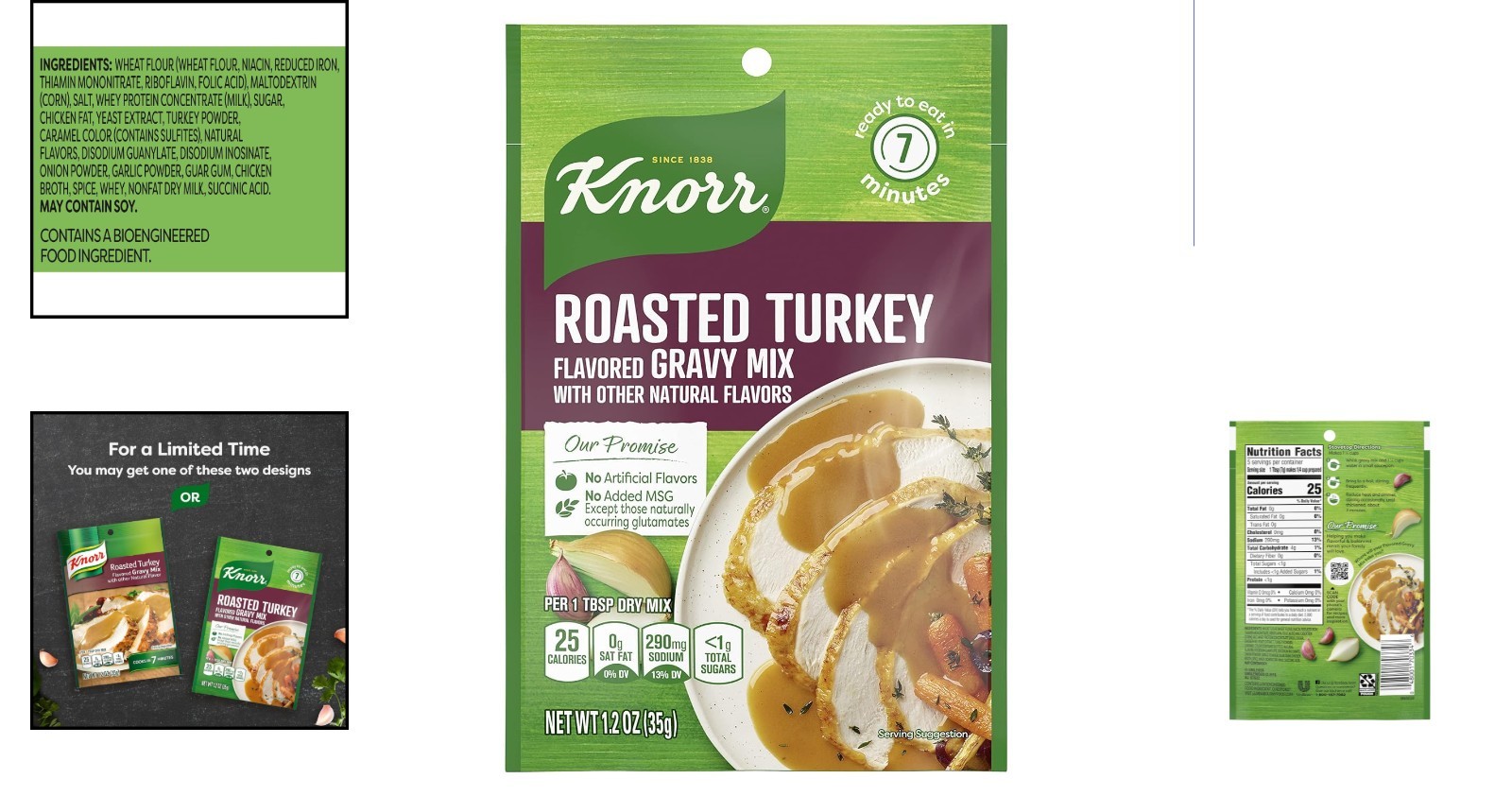 Quick & Easy Roasted Turkey Gravy Mix – Cholesterol Free – 1.2 oz Packet