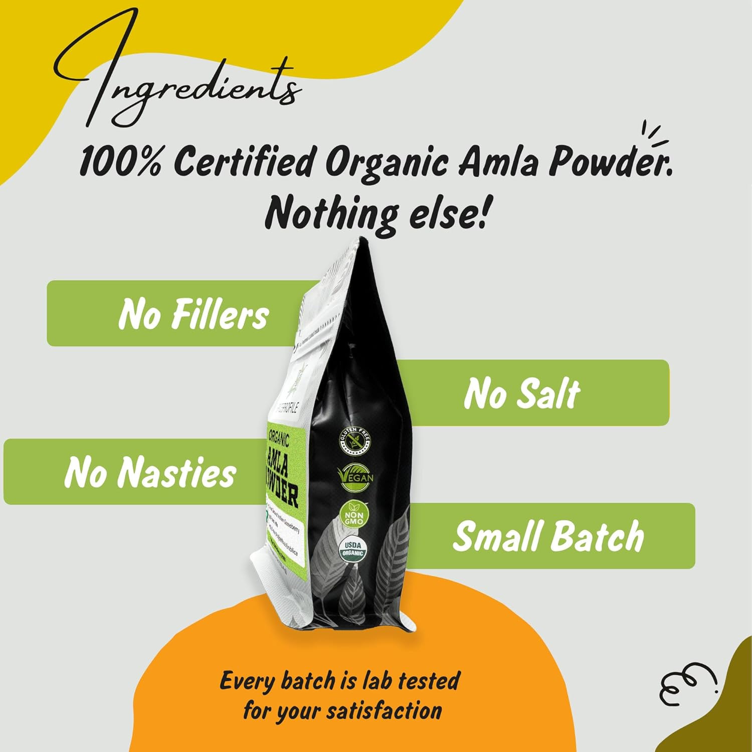 USDA Organic Amla Powder, Lab Tested for Heavy Metals, Resealable 4Oz Pouch, …