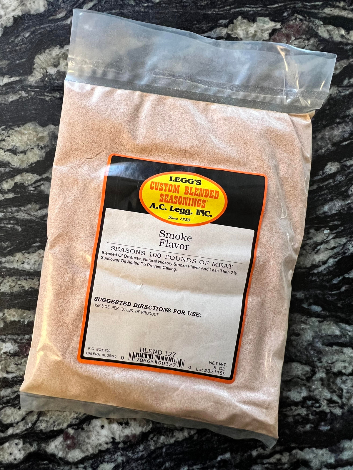AC Legg’s Hickory Smoke Sausage Seasoning Blend 127 8 oz Size Seasons 100 lbs