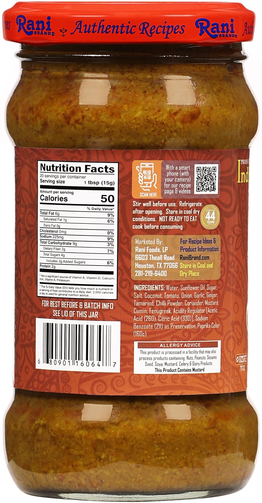 Rani Korma Curry Cooking Spice Paste 10oz (300g) Glass Jar
