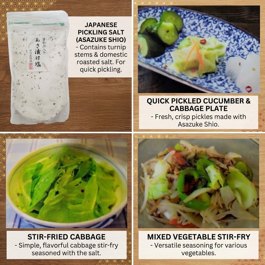 Japanese Asazuke Pickling Salt with Mekabu Seaweed 280g x 2 Set Instant Mix