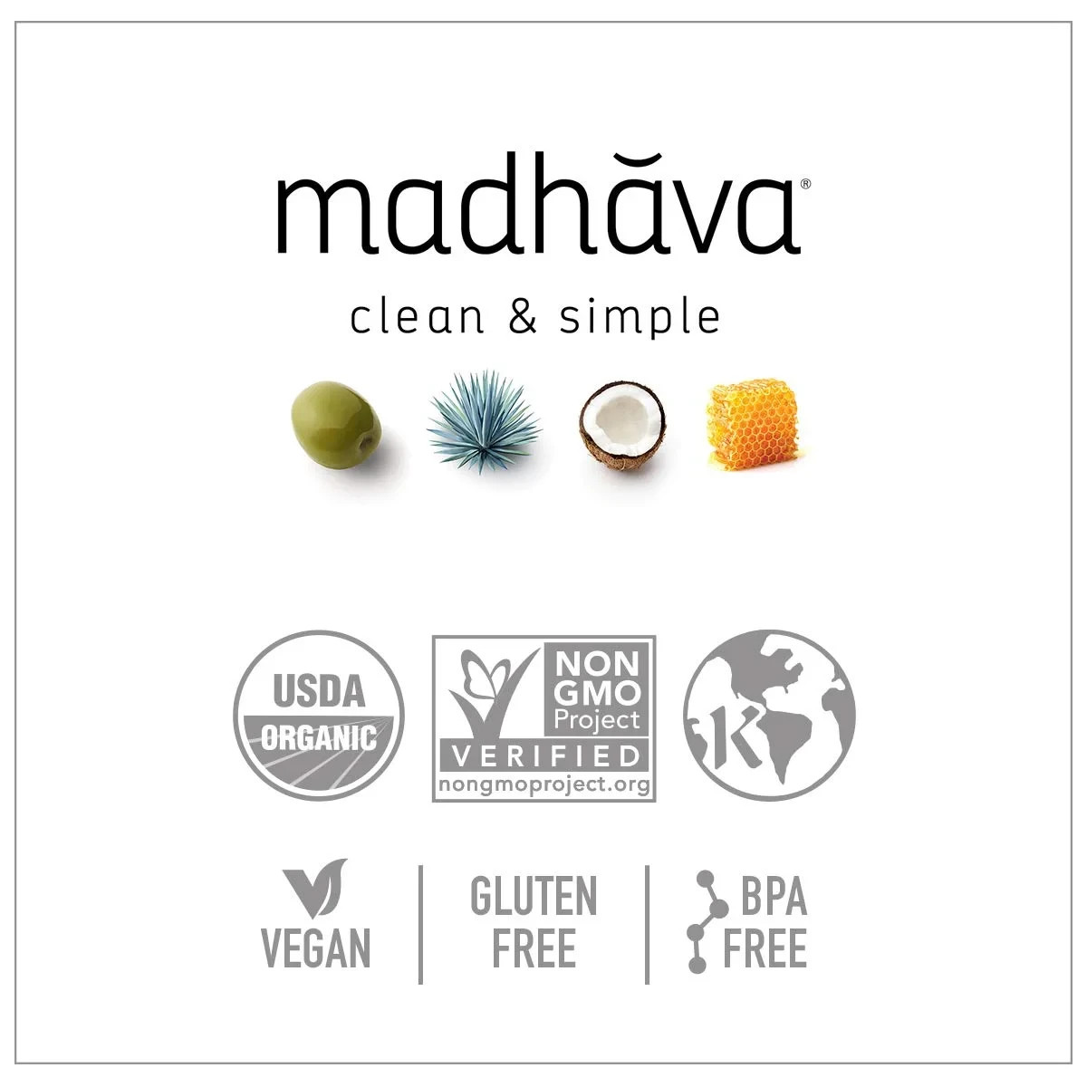 2-Pack MADHAVA Organic Light Agave 100% Pure Blue Agave Nectar Sweetener 46oz