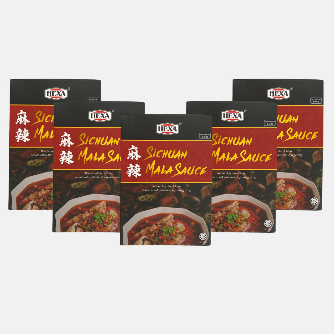5x HEXA Sichuan Mala Sauce 80gm Halal Paste Marinate Hot Spicy