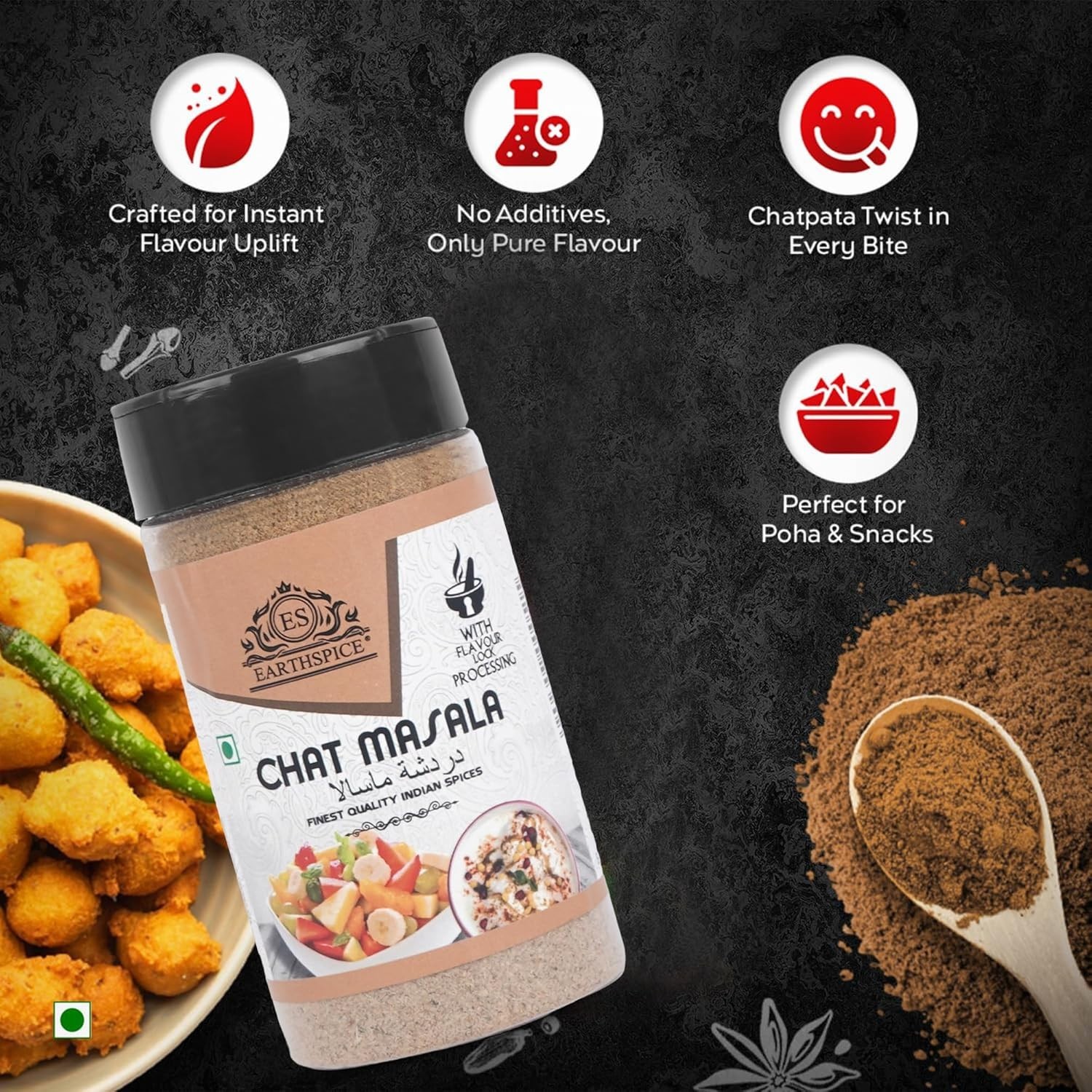Earth Spice Chat Masala Tangy Flavorful Indian Spice Mix 100 Gm