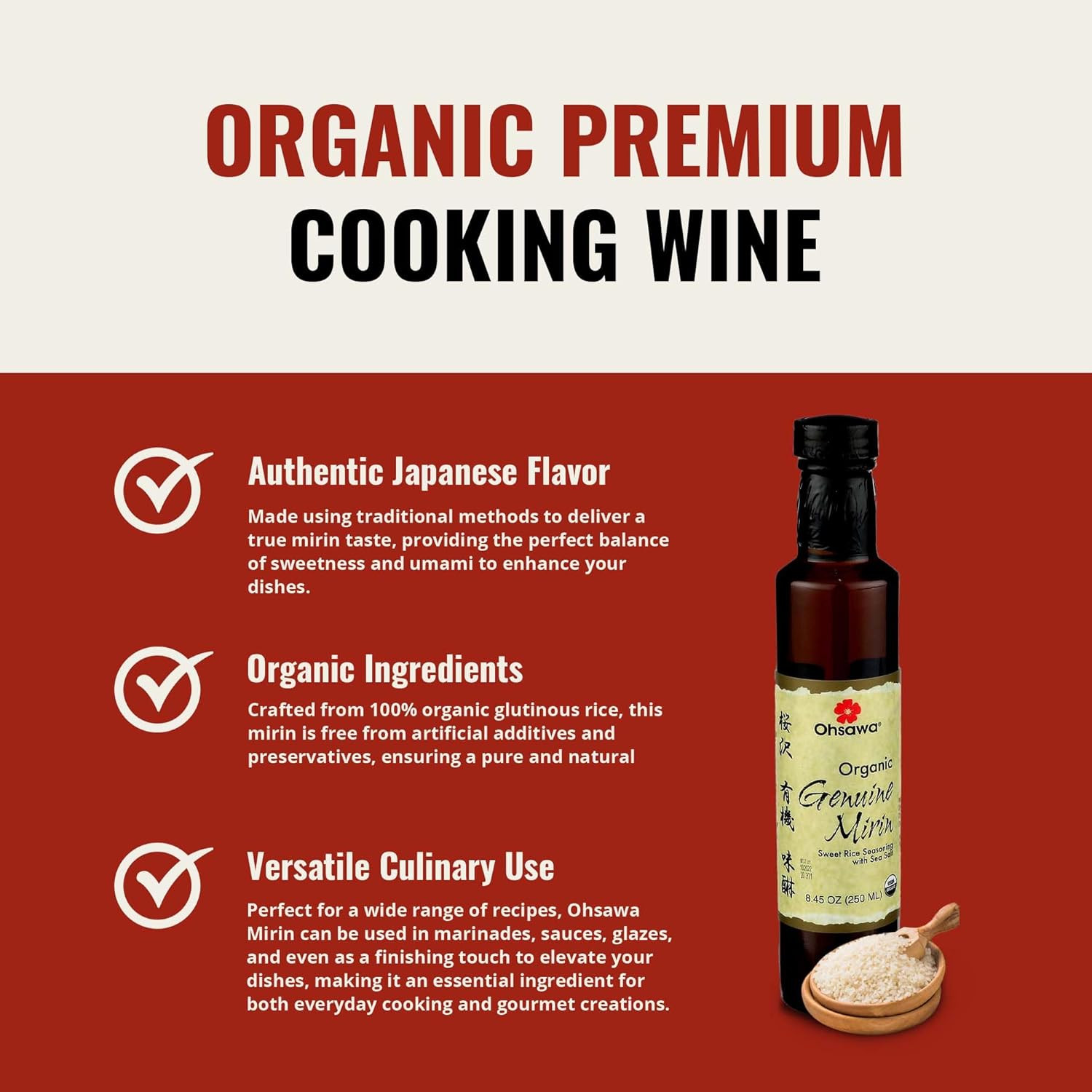 Ohsawa – Genuine Mirin, Authentic Japanese Sweet Cooking Wine, Vegan, Non-Gmo, U