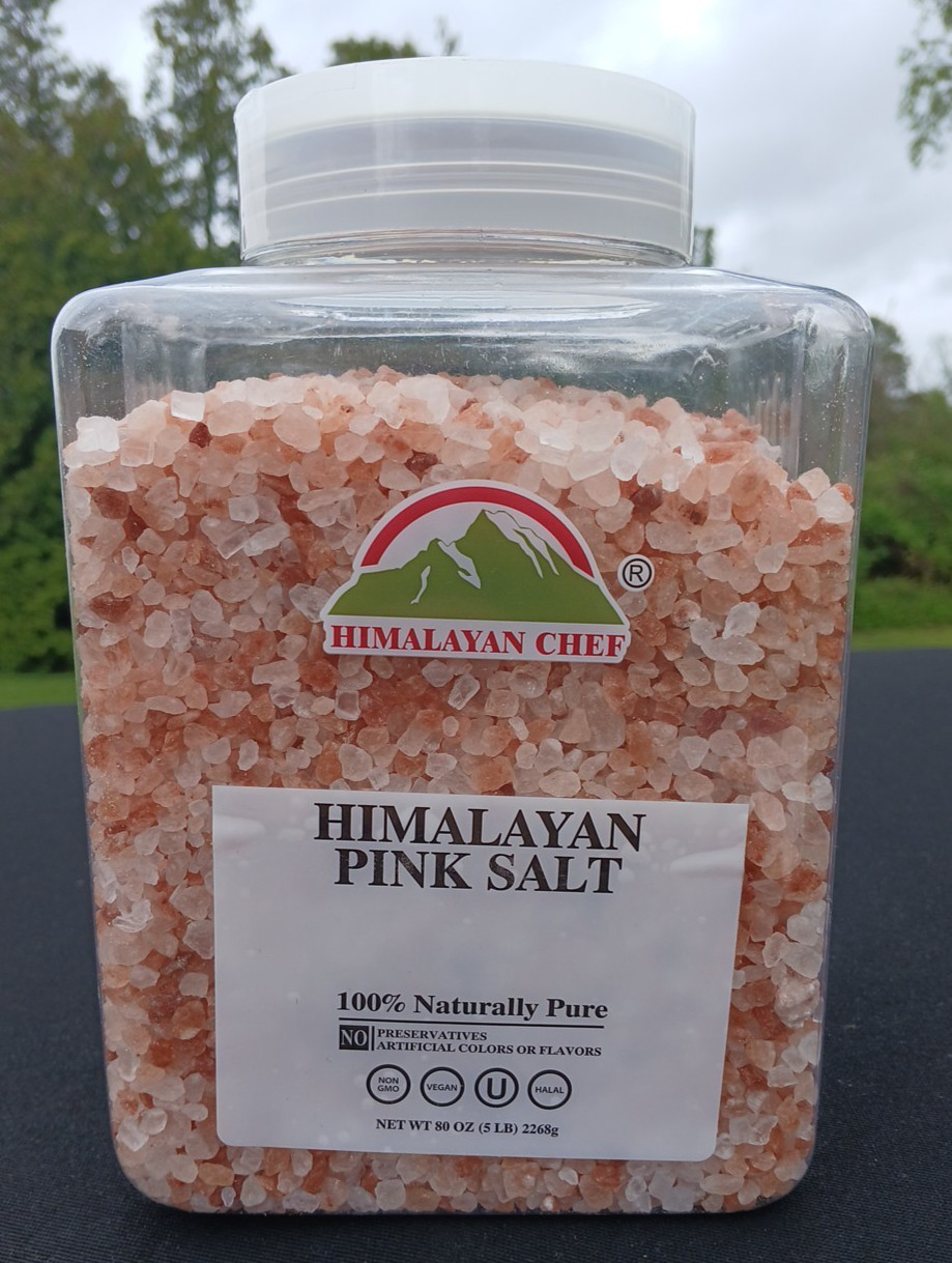 New Himalayan Chef 100% Pure Gourmet Course Himalayan Pink Salt 5 Lbs Pound Tub