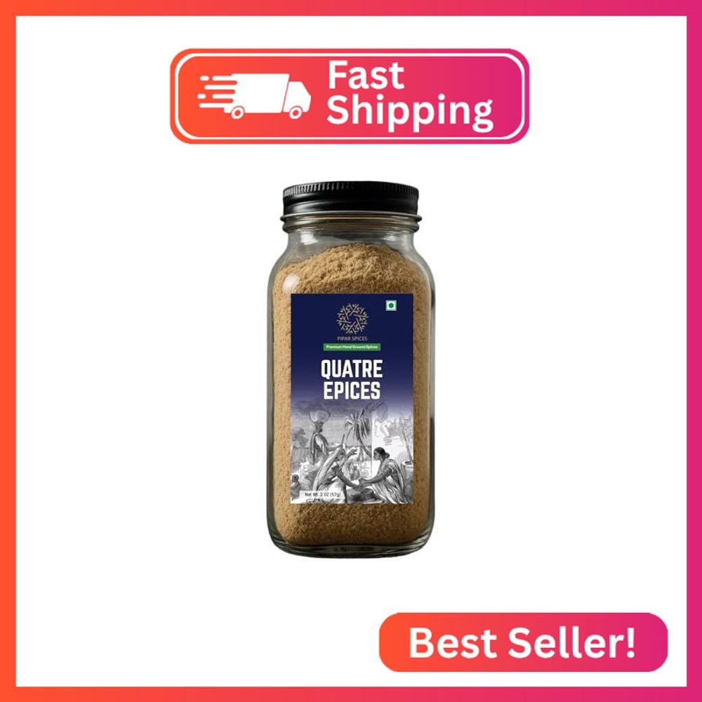 Pipar Spices Quatre Epices (French Four Spice) 2 oz (57g) Glass Bottle | Hand-St
