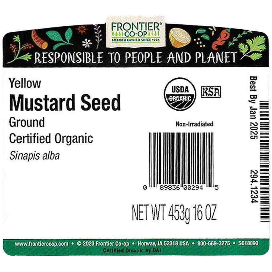 Frontier Yellow Mustard Seeds Powder, 1 LB (Pack of 1)