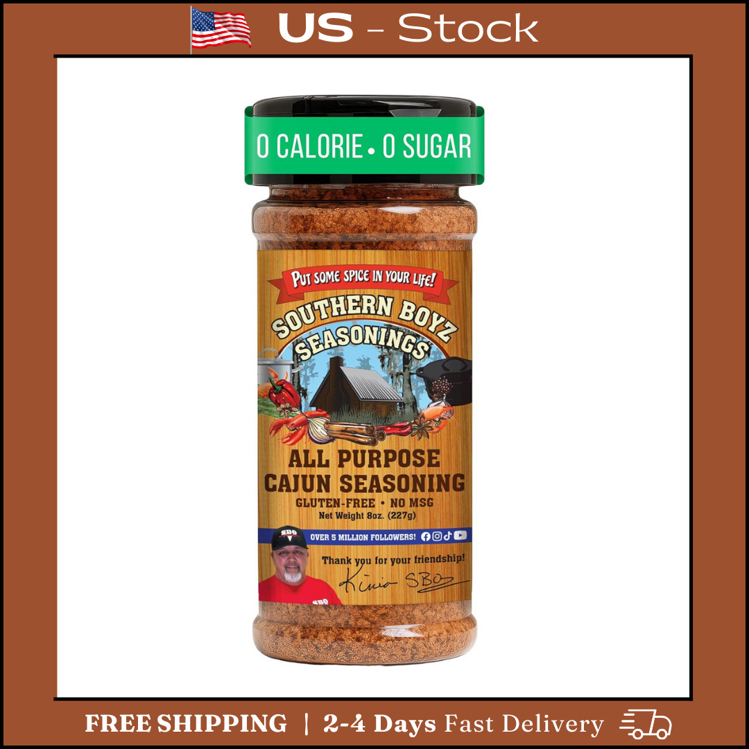 Southern Boyz All Purpose Cajun Creole Seasoning, 8 Ounce Shaker (No MSG, Gluten