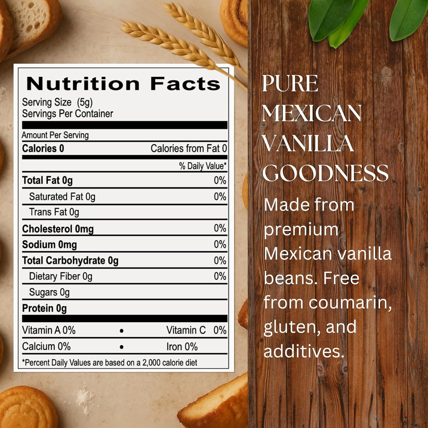 Pure Dark Mexican Vanilla Extract Gluten-Free 33.8 Ounce (Pack of 1)
