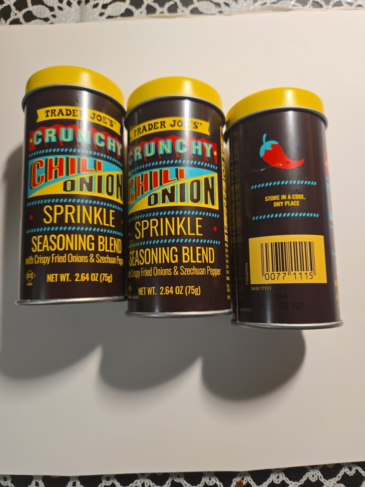 3-Trader Joe’s Crunchy Chili Onion Crunch Sprinkle Seasoning Blend NEW RARE