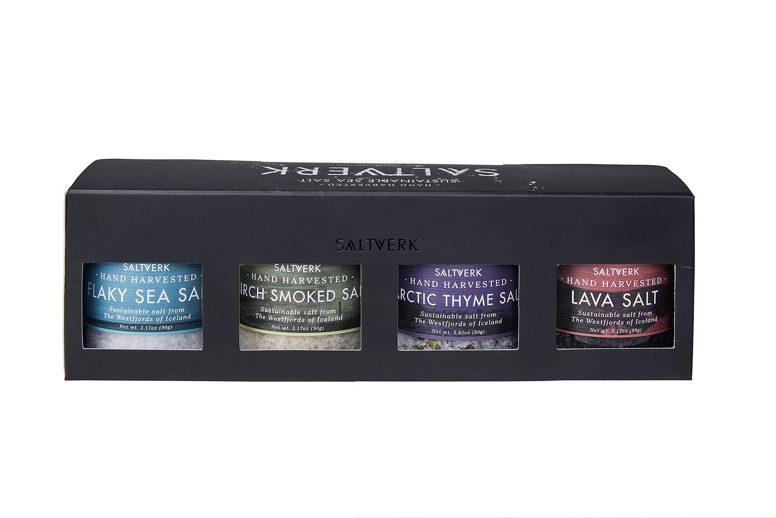 Saltverk Salt Gift Set – Includes 4 Jars – Flaky, Lava 3.08 Ounce (Pack of 4)