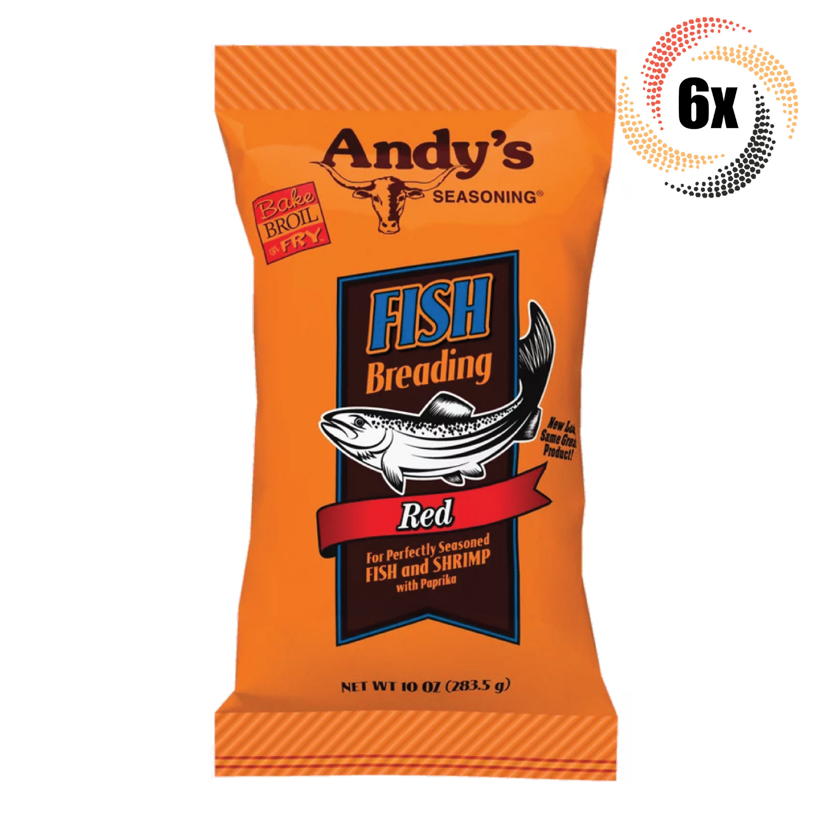 6x Bags Andy’s Seasoning Red Fish & Shrimp Breading | 10oz | Fast Shipping
