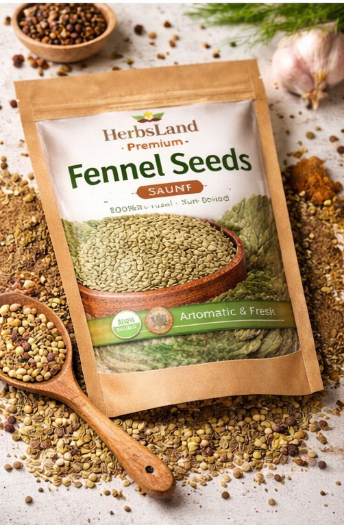 Organic Fennel Seeds 100g | Premium Whole Saunf Spice Fresh Aromatic Herb USA