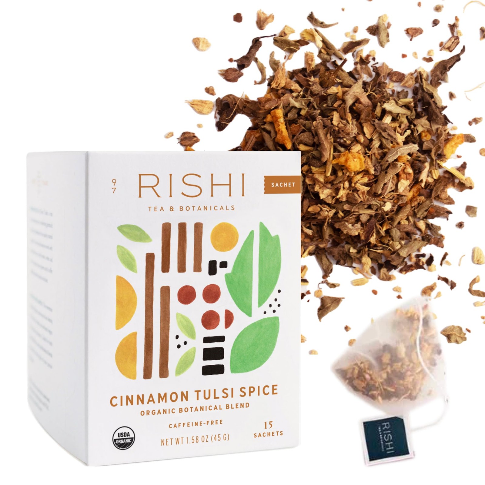 Rishi Tea Cinnamon Tulsi Spice Herbal – Organic, 15 Count (Pack of 1)